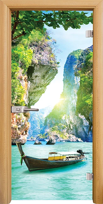 Стъклена врата Standart Print G 13-15, Светъл дъб