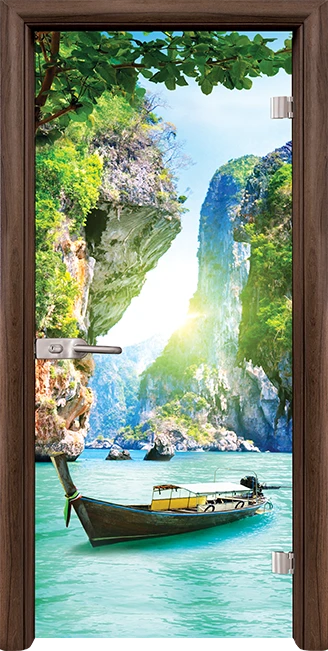 Стъклена врата Standart Print G 13-15, Орех